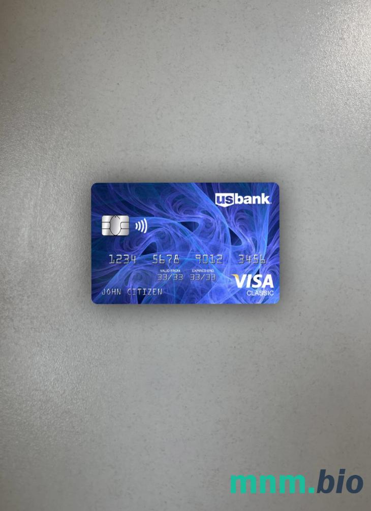 USA U.S. bank visa classic card wygląd fotograficzny skan PSD + zdjęcie